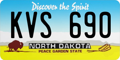 ND license plate KVS690