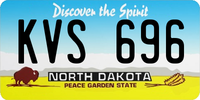 ND license plate KVS696