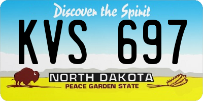 ND license plate KVS697