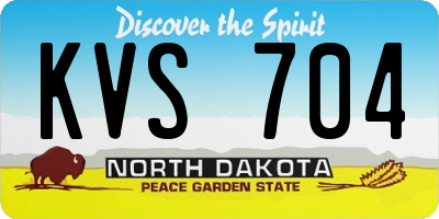 ND license plate KVS704