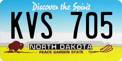 ND license plate KVS705