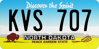 ND license plate KVS707