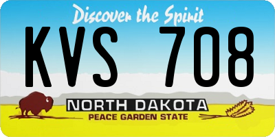 ND license plate KVS708