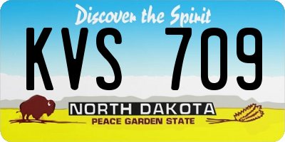 ND license plate KVS709