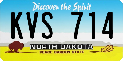 ND license plate KVS714