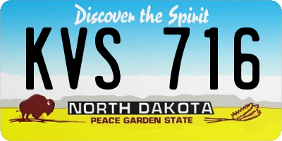 ND license plate KVS716