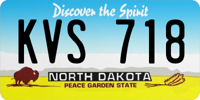 ND license plate KVS718