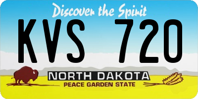 ND license plate KVS720