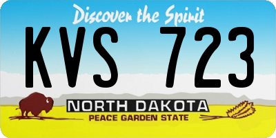 ND license plate KVS723