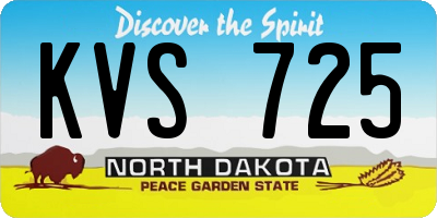 ND license plate KVS725