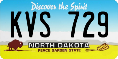 ND license plate KVS729
