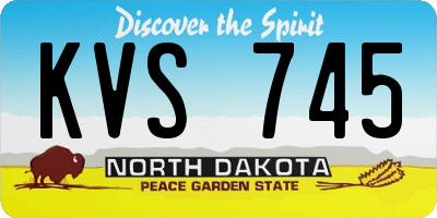 ND license plate KVS745
