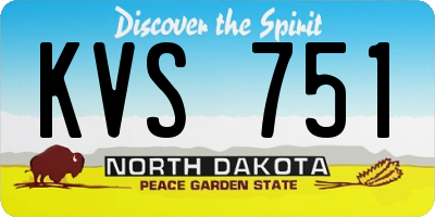 ND license plate KVS751