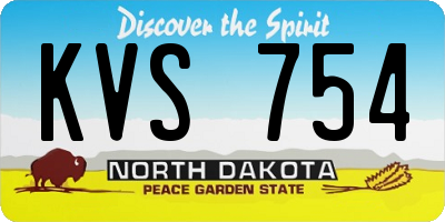 ND license plate KVS754
