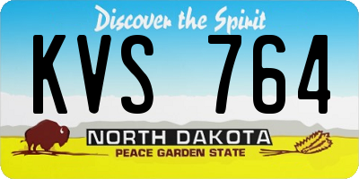 ND license plate KVS764