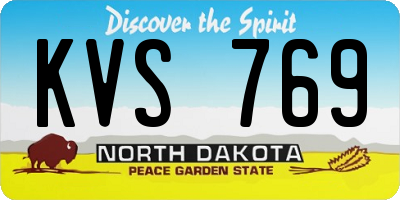 ND license plate KVS769