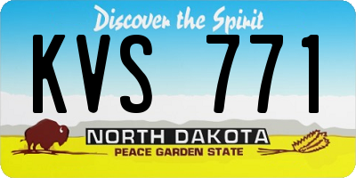 ND license plate KVS771