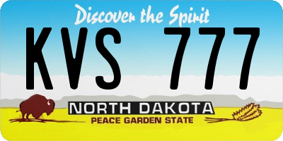 ND license plate KVS777