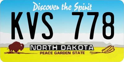 ND license plate KVS778