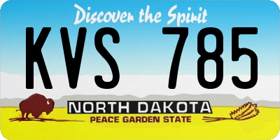 ND license plate KVS785