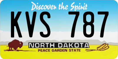ND license plate KVS787