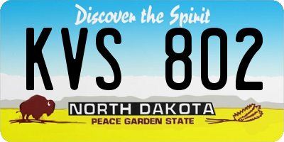 ND license plate KVS802