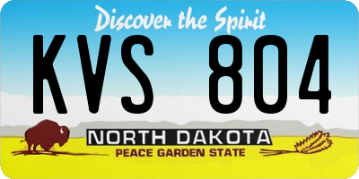 ND license plate KVS804