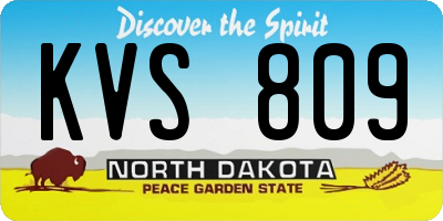 ND license plate KVS809
