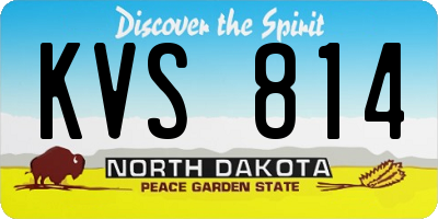 ND license plate KVS814