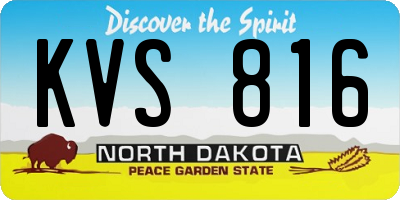 ND license plate KVS816