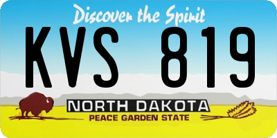ND license plate KVS819