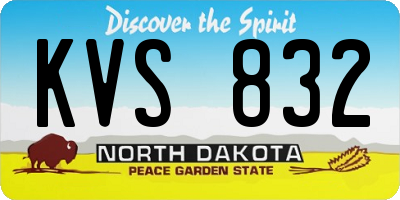 ND license plate KVS832