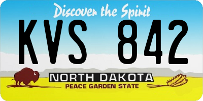 ND license plate KVS842
