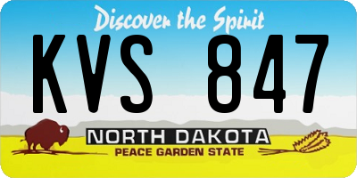ND license plate KVS847