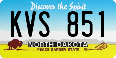 ND license plate KVS851