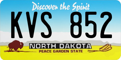 ND license plate KVS852