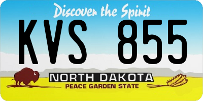ND license plate KVS855