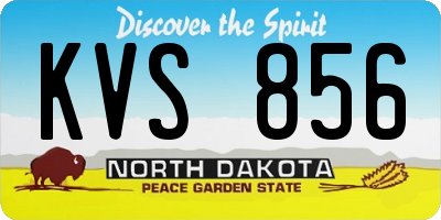 ND license plate KVS856