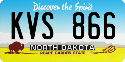 ND license plate KVS866