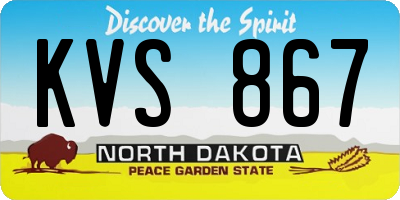 ND license plate KVS867