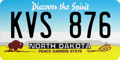 ND license plate KVS876