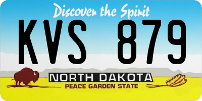 ND license plate KVS879