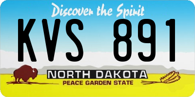 ND license plate KVS891