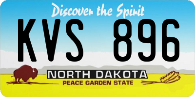 ND license plate KVS896