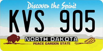 ND license plate KVS905