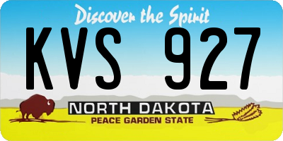 ND license plate KVS927