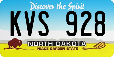 ND license plate KVS928