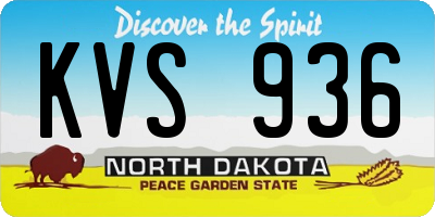 ND license plate KVS936