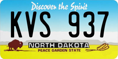 ND license plate KVS937