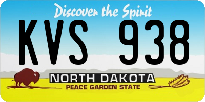 ND license plate KVS938